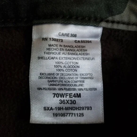 Wrangler Camo Cargo Pants Mens Size 36x30 Relaxed Fit Outdoor Wear - Picture 9 of 11